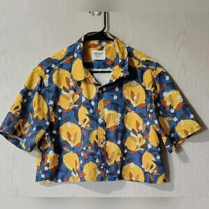 Cropped lemon button up